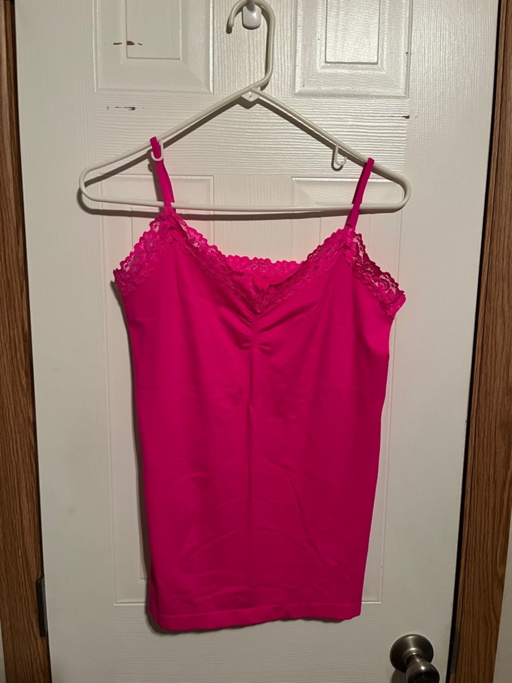 attention Hot Pink Lace-Trim Camisole
